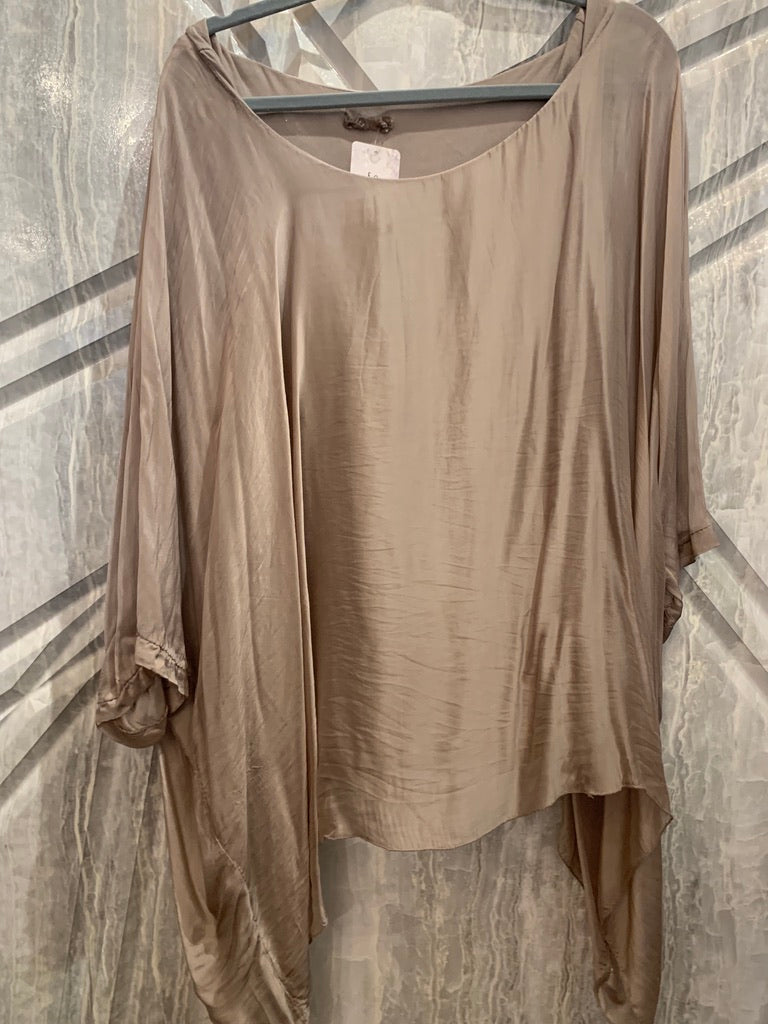 Italian Silk Jackie Top with Waterfall Sides