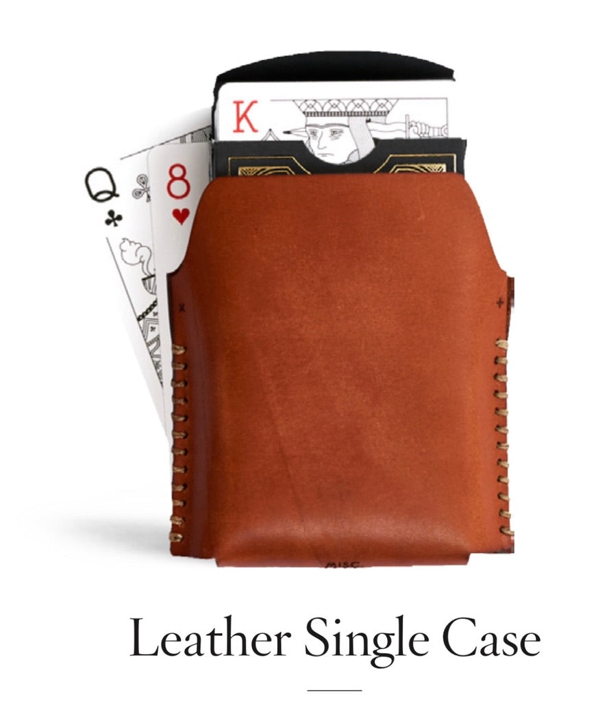 Leather Single Case with Playing Cards