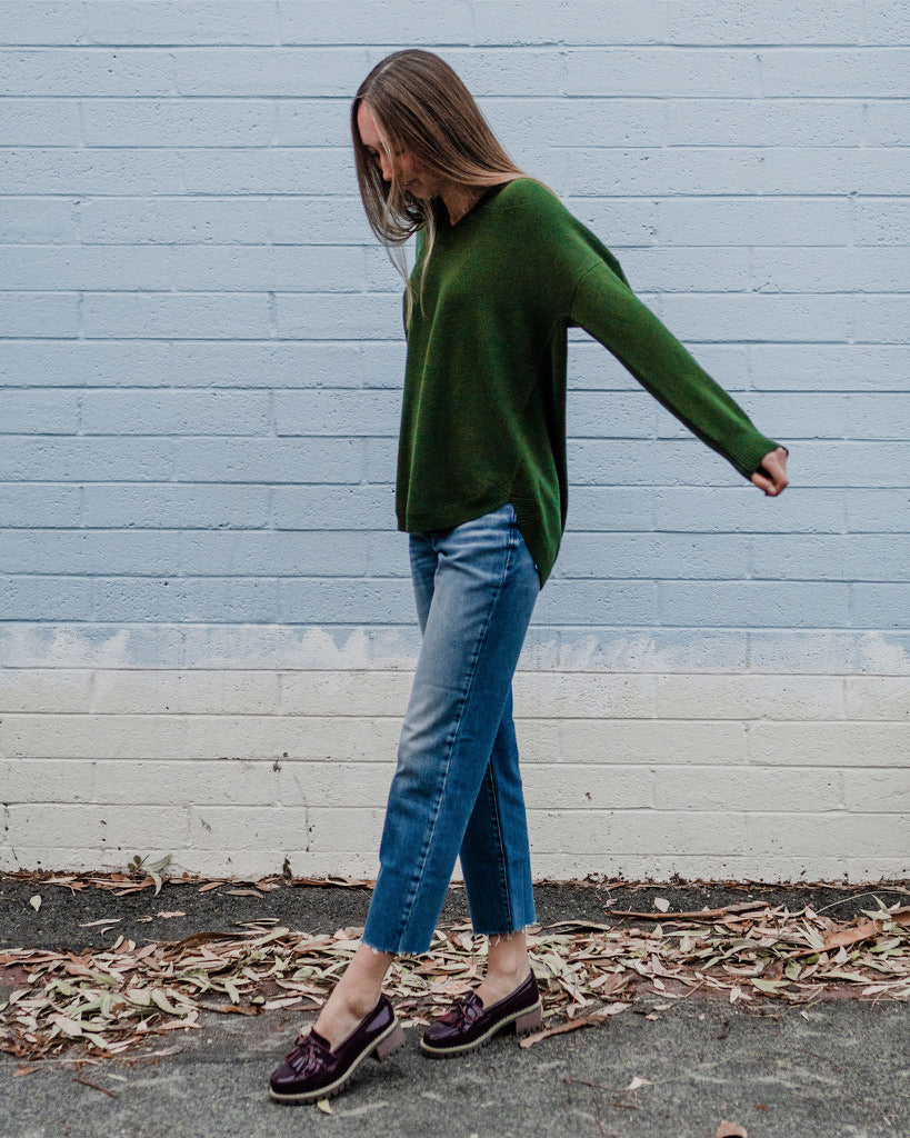 CASHMERE V NECK LONG SLEEVE TUNIC