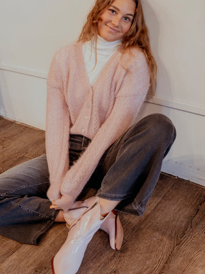 Wave Stripe Embossed Long Sleeve Turtleneck