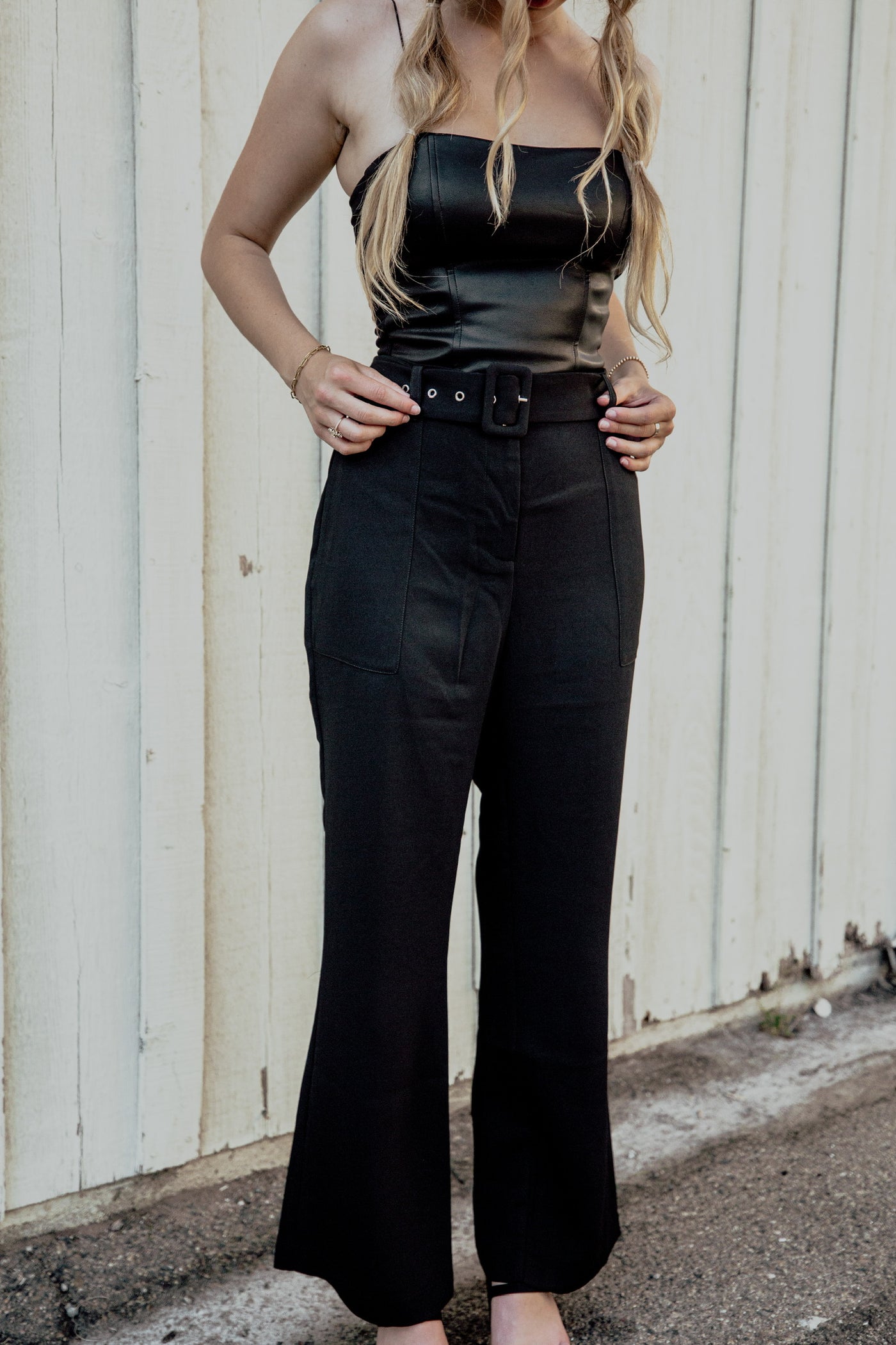 Toni High Rise Belted Trousers by Adelyn Rae