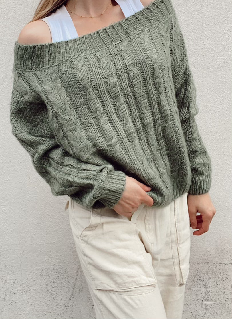 Off The Shoulder Fuzzy Sweater