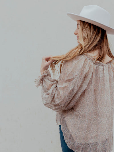 Long Sleeve Tie Front Neck Blouse Top by Lovestitch