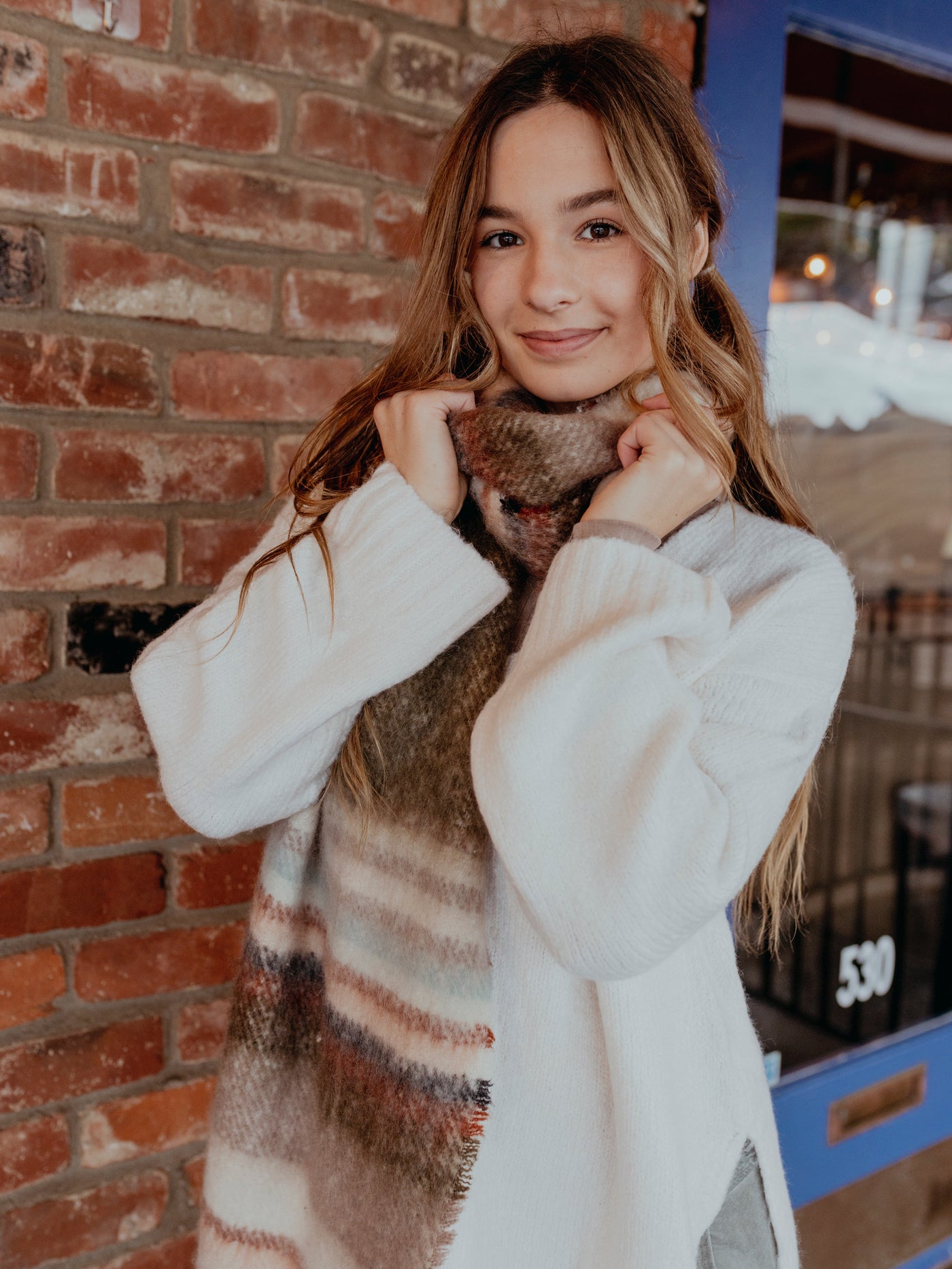 Skye Stripe Fringe Scarf by Free People