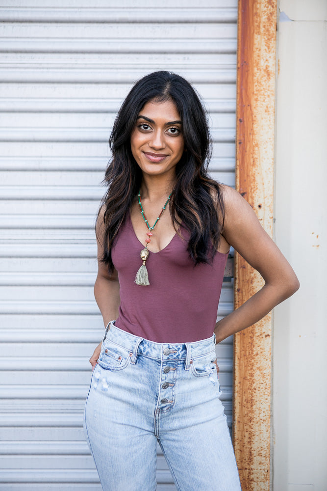 Knit Sleeveless V Neck Crop Top by 75