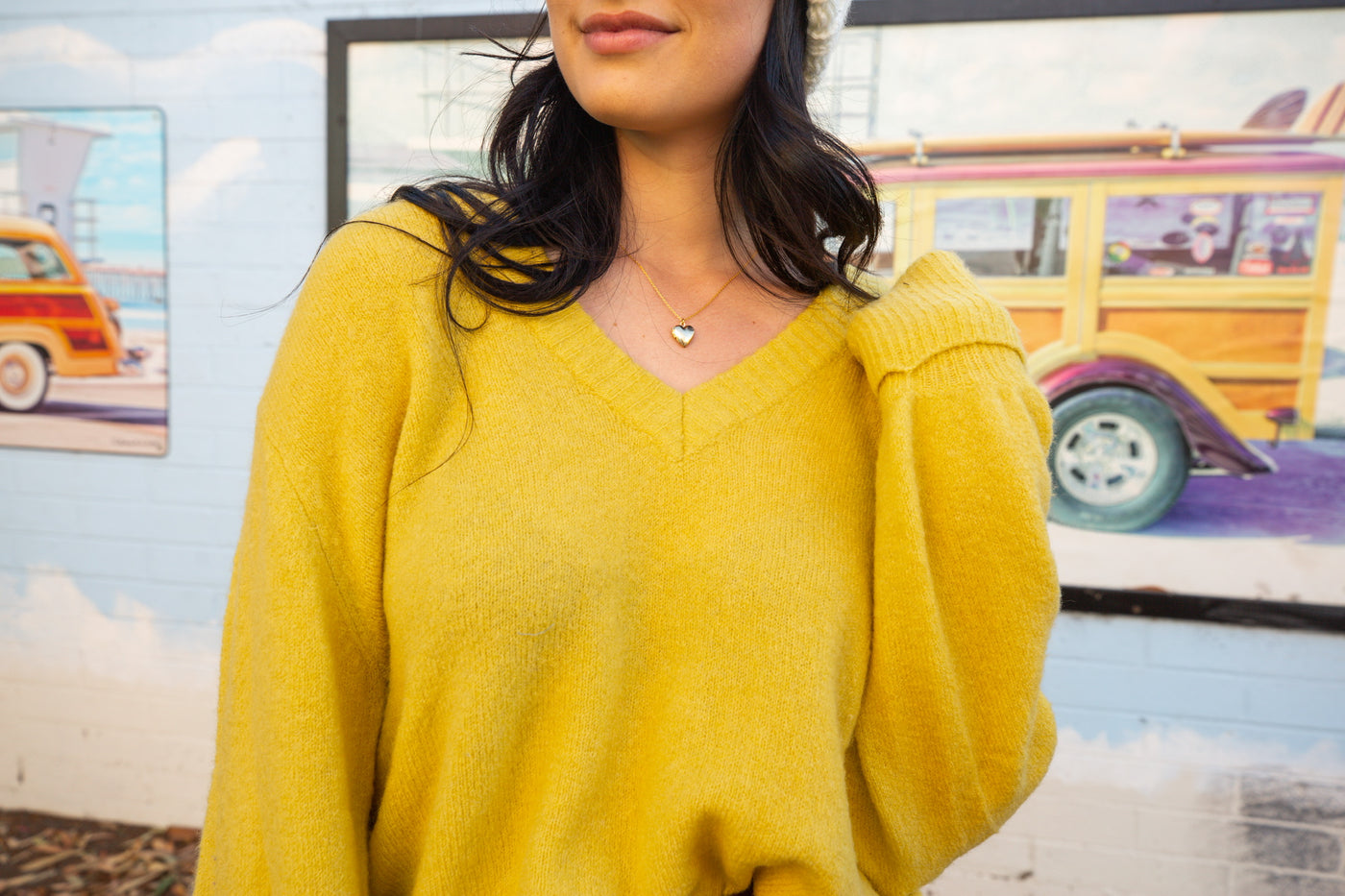 Gold V-Neck Sweater