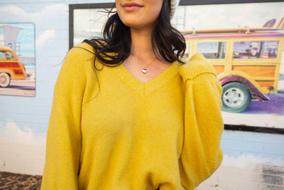 Gold V-Neck Sweater