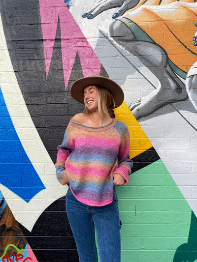 Multi Color Crew Neck Sweater