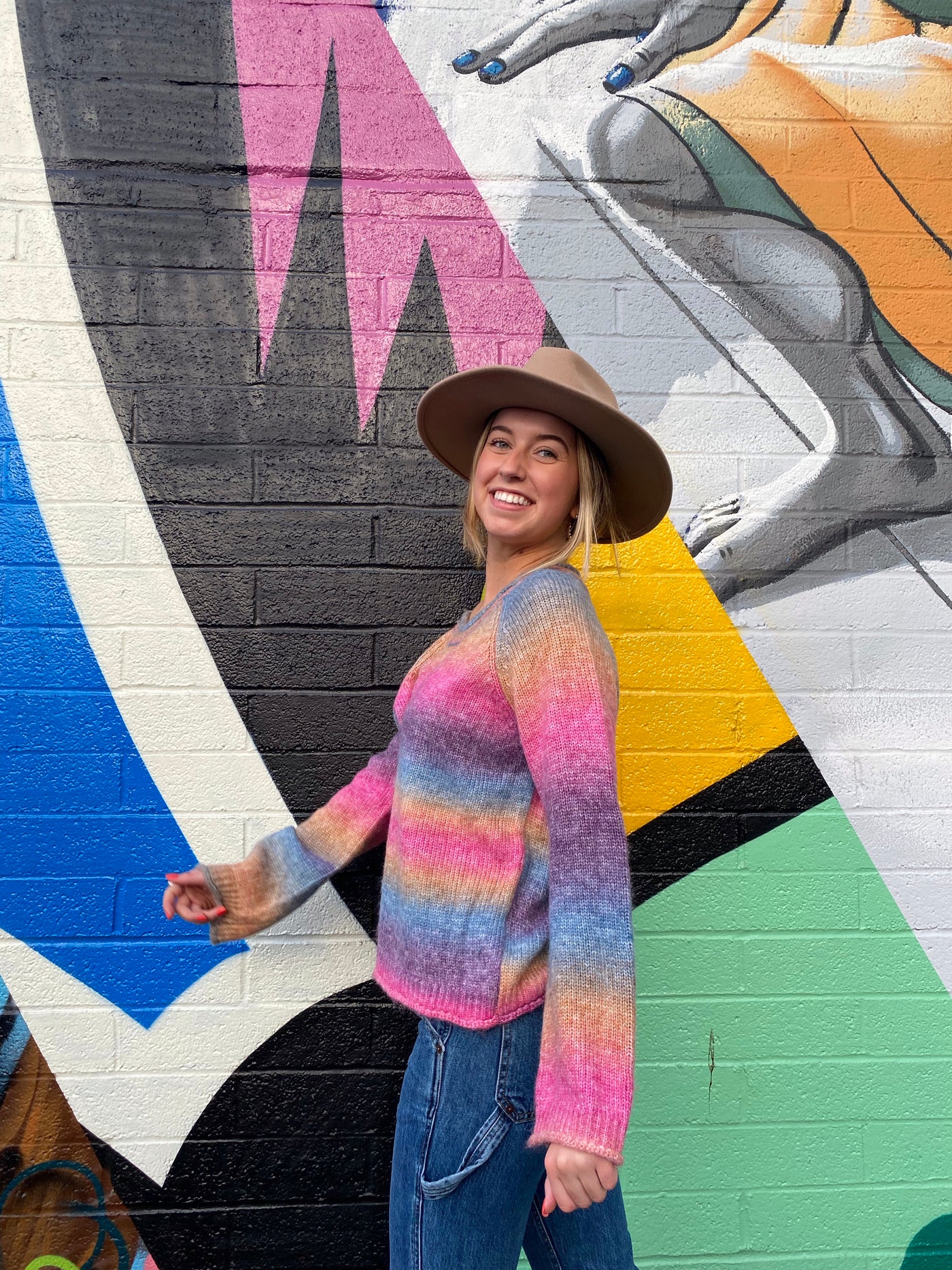 Multi Color Crew Neck Sweater
