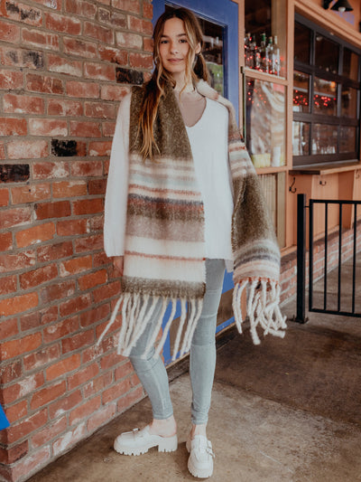 Skye Stripe Fringe Scarf by Free People