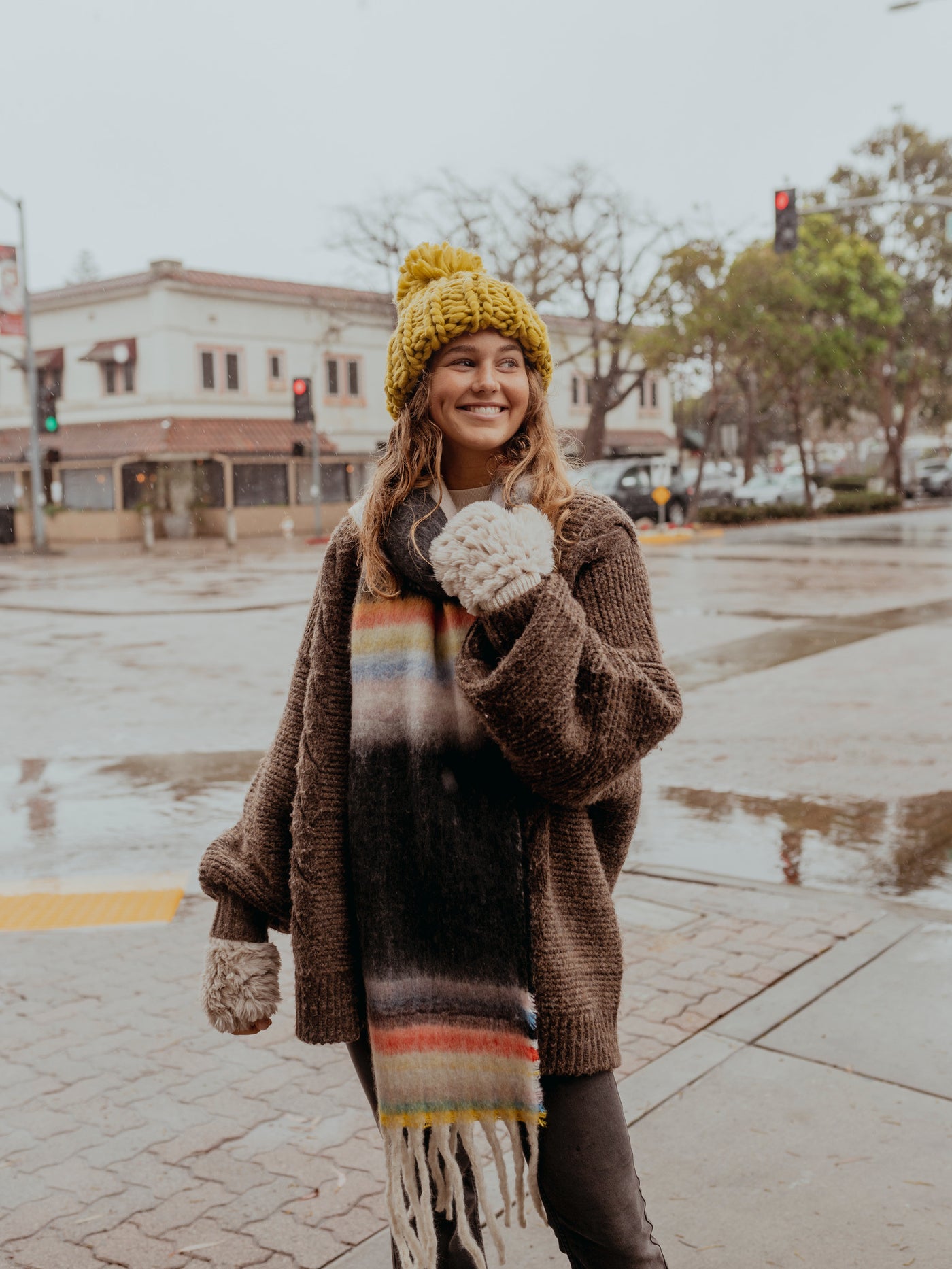 Skye Stripe Fringe Scarf by Free People