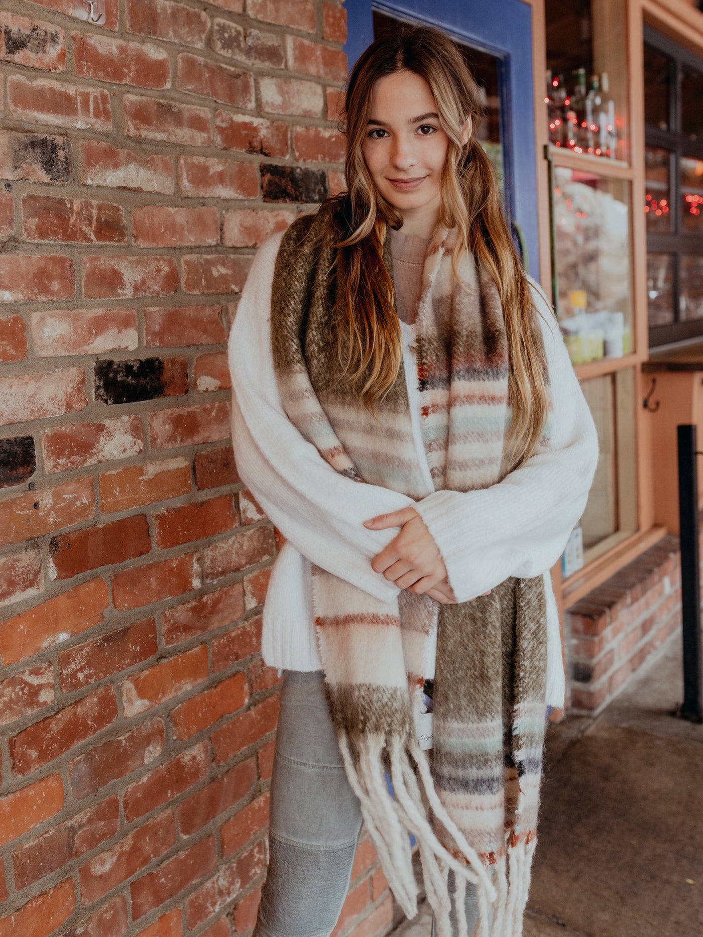 Skye Stripe Fringe Scarf by Free People