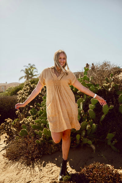 Golden Dune Linen Dress by 75